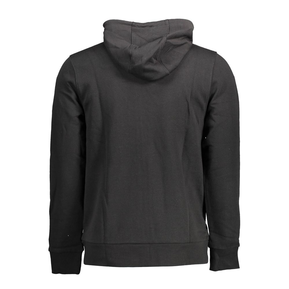 Hooded Sweatshirt Hoodie by Cavalli Class for men in cotton black showcases a city-ready silhouette, artfully detailed with a signature and for a city-ready finish.