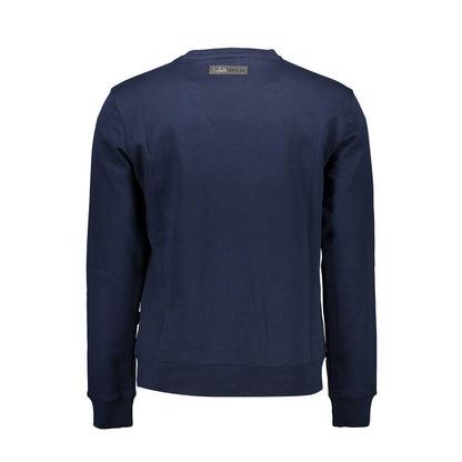 Sweatshirt by Plein Sport for men in cotton polyester blue & signature features an provocated silhouette, detailed with a provocated and a refined for a sophisticated aesthetic.