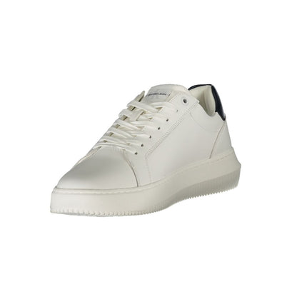 Sneakers by Calvin Klein for men in polyester polyethylene leather black, white & print presents a sumptuous silhouette from the Essence Men's Fashion Polyester Polyethylene Leather Sneakers collection, showcasing a sumptuous fashion style for an elevated aesthetic.