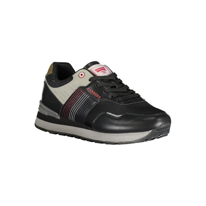 Athletic Sneakers by Carrera for men in polyester & polyurethane black presents a sleek silhouette, perfectly capturing the athletic style essence of Men's Athletic Polyester & Polyurethane Sneakers with its sleek design and premium finish.