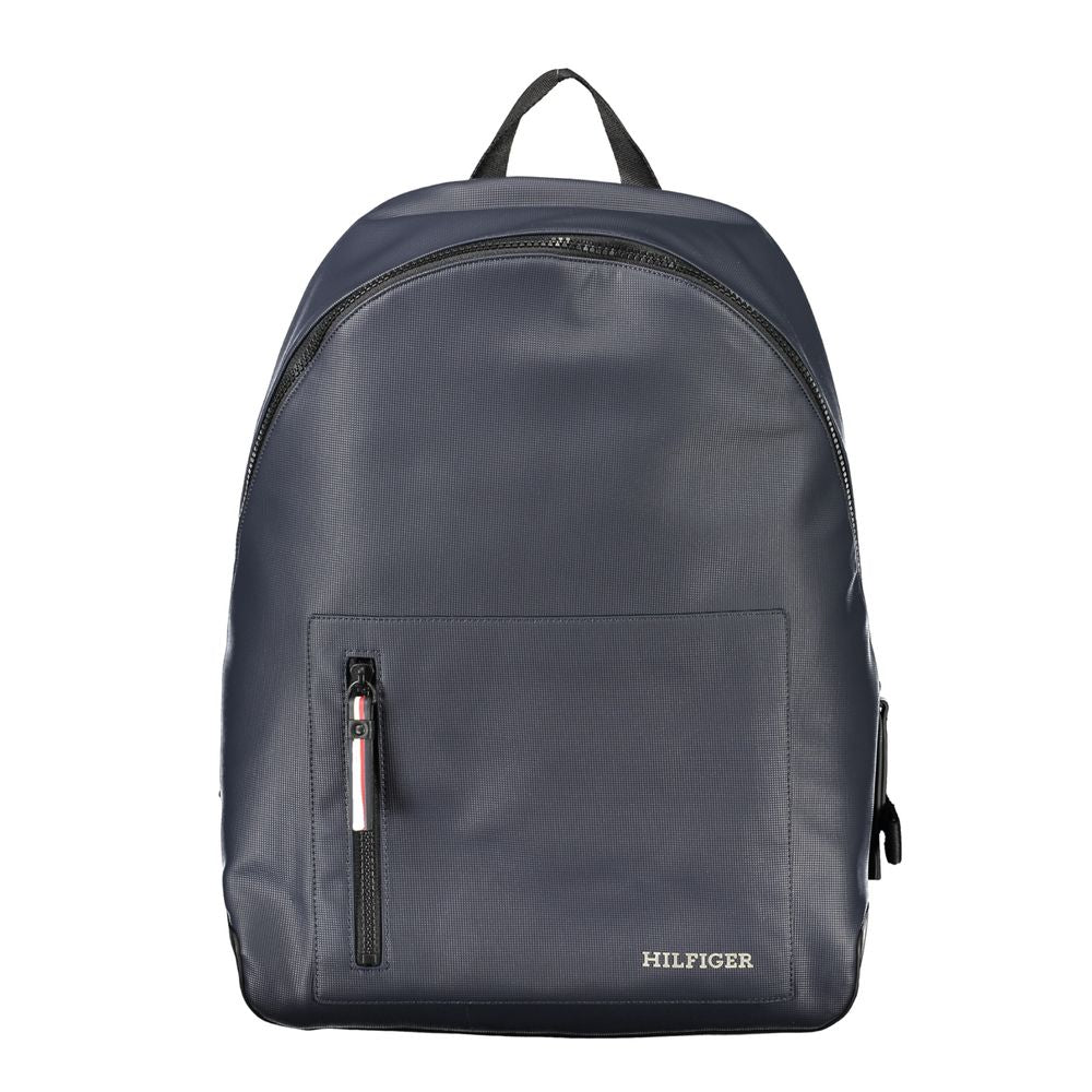 Backpack by Tommy Hilfiger for men in polyethylene blue showcases a stately Explorer Polyethylene Backpack design, featuring a secure zipper with stately external-pockets & laptop-compartment and versatile backpack-strap & adjustable-strap.