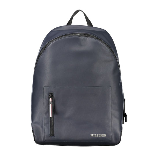 Backpack by Tommy Hilfiger for men in polyethylene blue showcases a stately Explorer Polyethylene Backpack design, featuring a secure zipper with stately external-pockets & laptop-compartment and versatile backpack-strap & adjustable-strap.