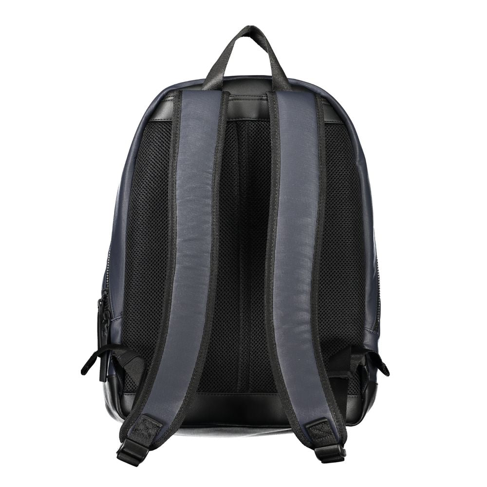 Backpack by Tommy Hilfiger for men in polyethylene blue features a refined silhouette, showcasing the Explorer Polyethylene Backpack design with a secure zipper, ample external-pockets & laptop-compartment, and versatile backpack-strap & adjustable-strap.