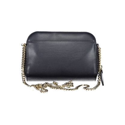 Shoulder Convertible Handbag by Tommy Hilfiger for women in polyethylene faux leather blue features an exquisite silhouette, showcasing a secure zipper, ample external-pockets & internal-pockets, and exquisite shoulder-strap for a sophisticated finish.