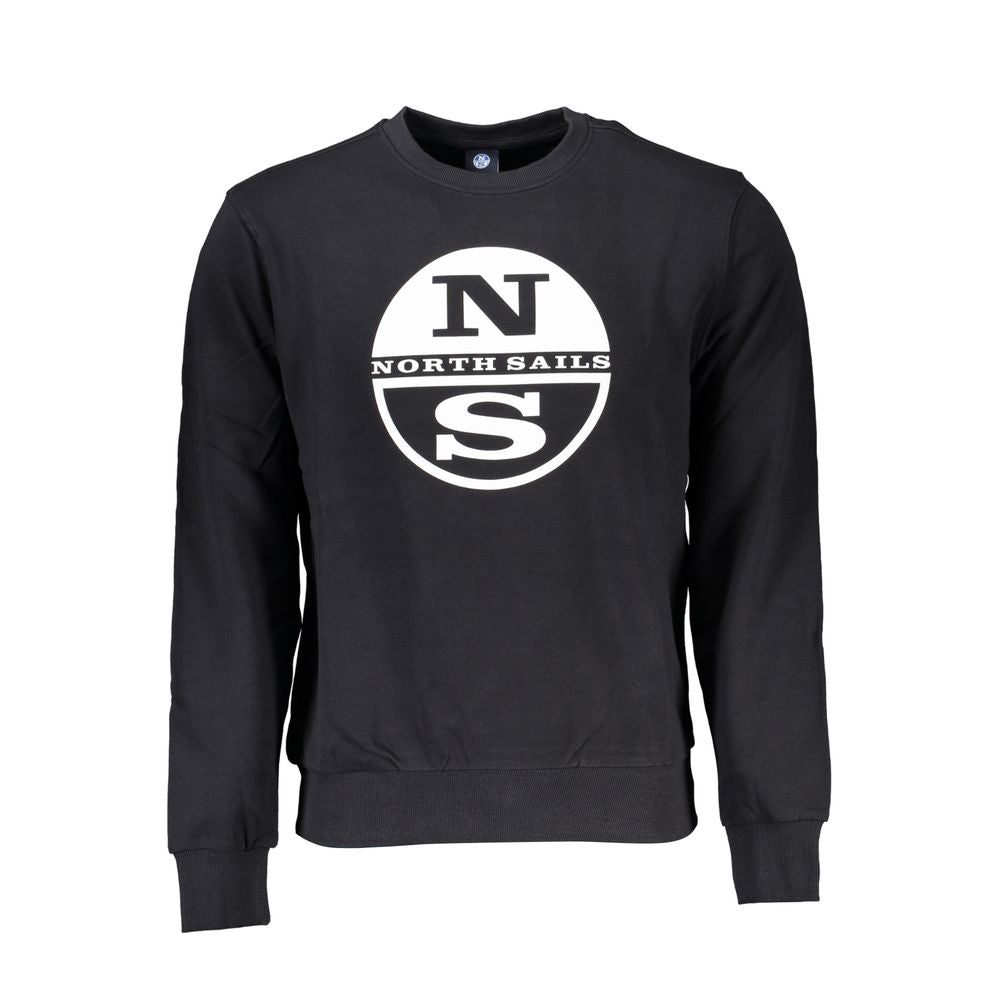 Sweatshirt by North Sails for men in cotton black & print features an exquisite silhouette, showcasing and crew neckline details for a exquisite look.