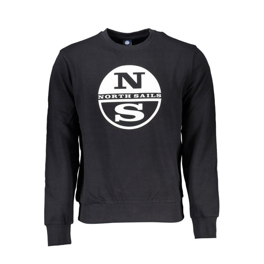 Sweatshirt by North Sails for men in cotton black & print features an exquisite silhouette, showcasing and crew neckline details for a exquisite look.