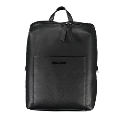 Backpack by Calvin Klein for men in polyester & polyethylene black showcases a stately Polyester & Polyethylene Backpack design, featuring a secure snap & zipper with stately external-pockets & internal-pockets and versatile backpack-strap & adjustable-strap.