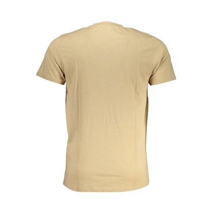 T-Shirt by Cavalli Class for men in cotton beige & print features an edgy silhouette, meticulously detailed with a sophisticated and crew neckline for a truly edgy finish.