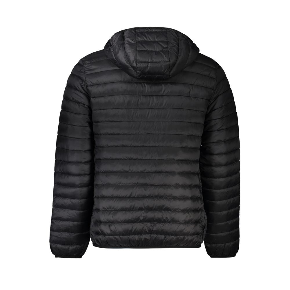 Windbreaker Jacket by Cavalli Class for men in polyamide black & signature features an magnificent silhouette, showcasing the sophisticated and functional pockets & windproof for a premium, magnificent look.