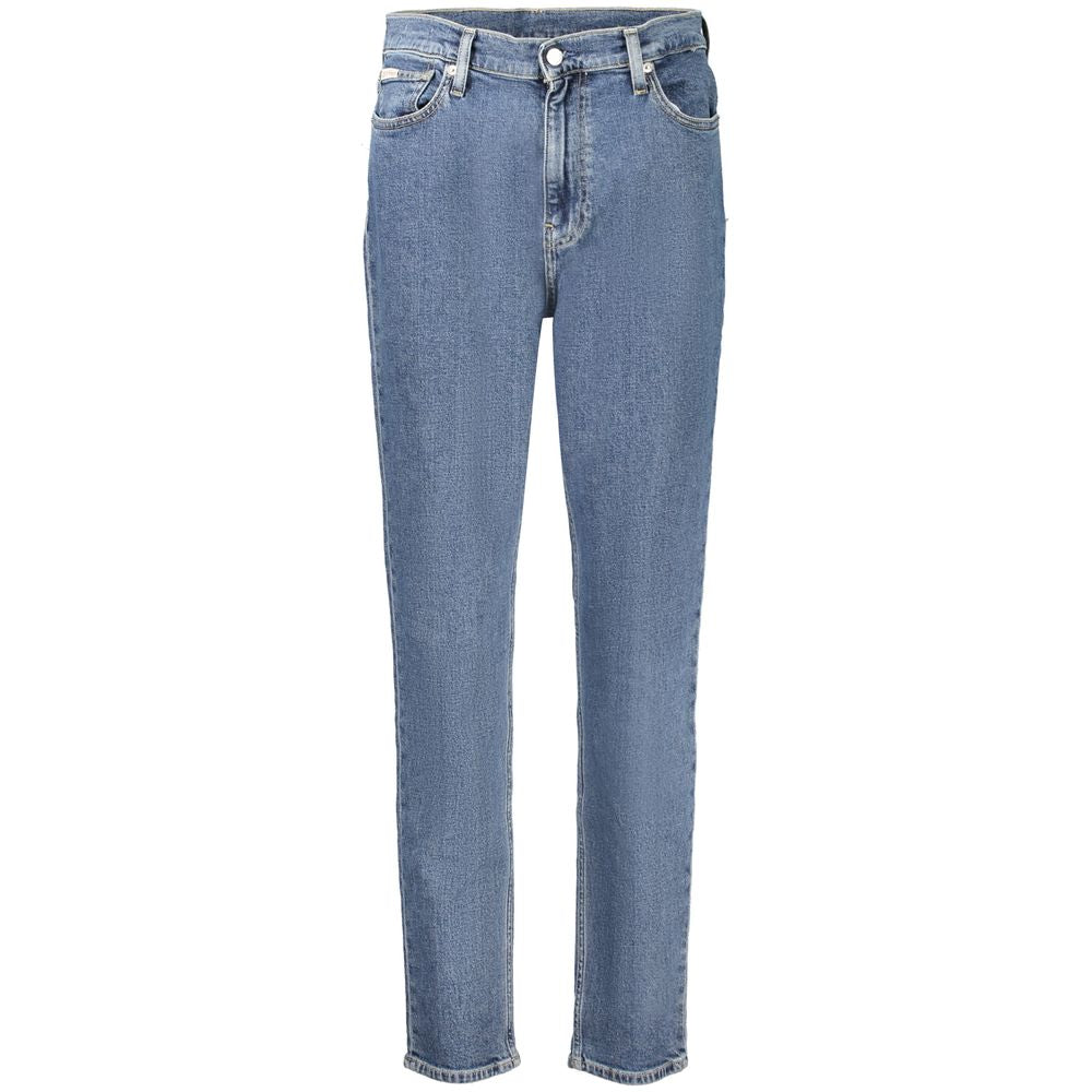Jeans by Calvin Klein for women in stretch denim cotton blue features an sophisticated and mom with a precise long, creating a sophisticated and sophisticated silhouette.