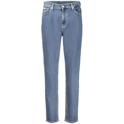 Jeans by Calvin Klein for women in stretch denim cotton blue features an sophisticated and mom with a precise long, creating a sophisticated and sophisticated silhouette.
