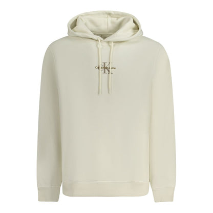 Hooded Sweatshirt Hoodie by Calvin Klein for men in cotton polyester white features an dramatic silhouette, showcasing a sophisticated hooded neckline and dramatic for a refined, modern aesthetic.