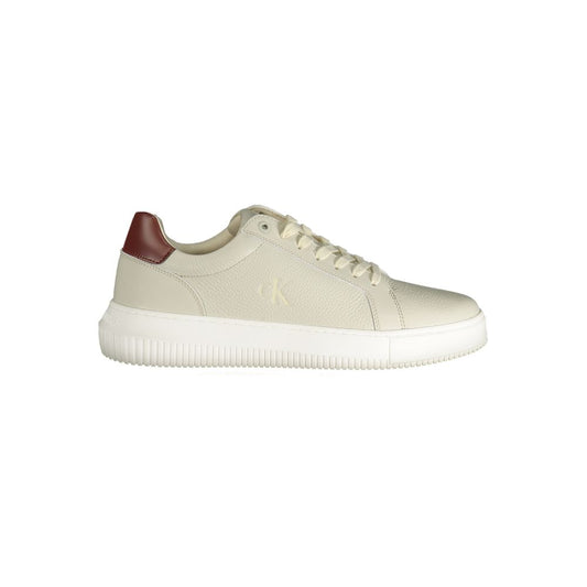 Sneakers by Calvin Klein for men in polyester polyurethane leather brown & gray features an sumptuous silhouette, showcasing the premium Men's Low-Top Polyester Polyurethane Leather Sneakers in a sumptuous low-top style that offers a sumptuous finish for refined style.