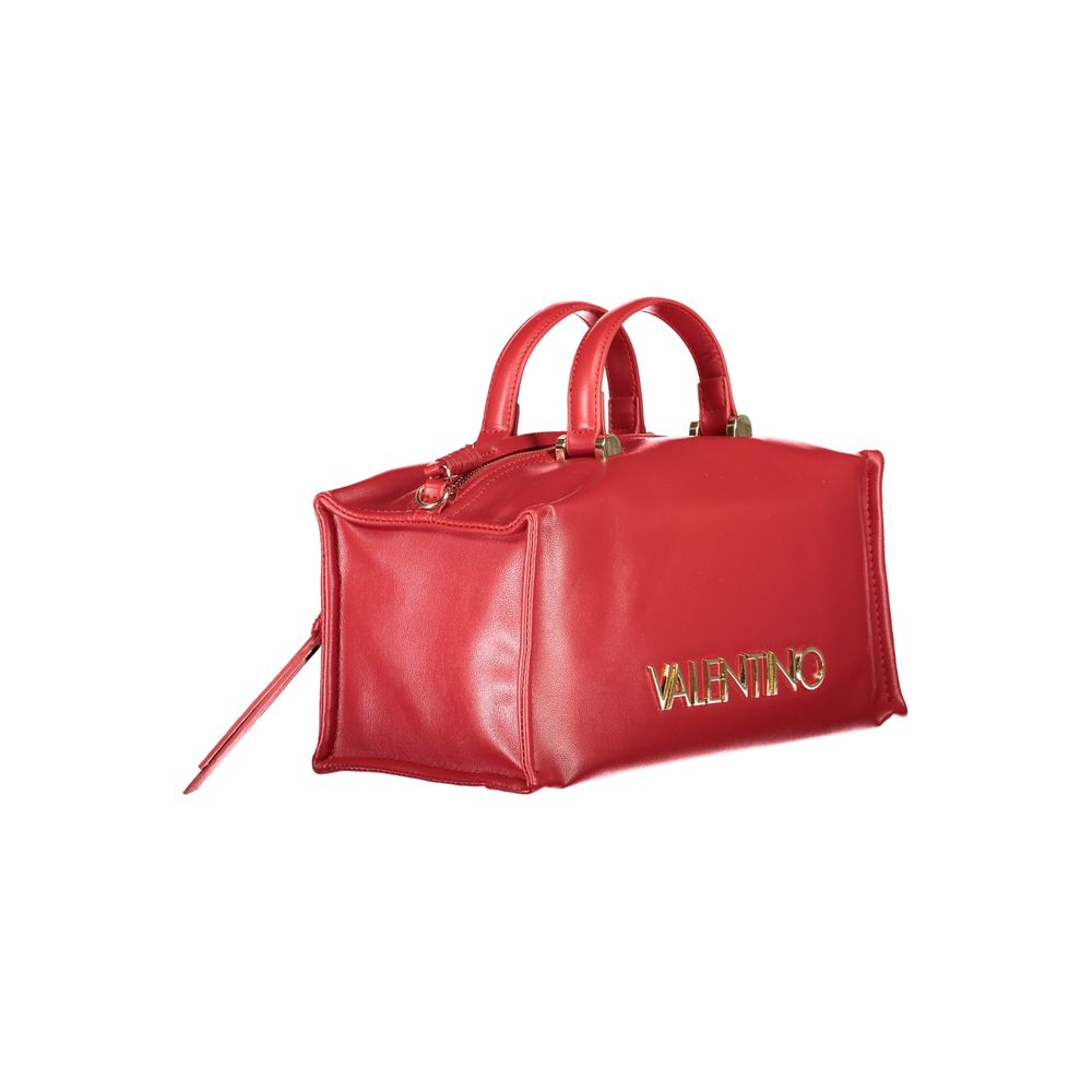 Handbag by Mario Valentino for women in polyethylene red features a ornamental silhouette, showcasing a secure zipper, ample external-pockets & internal-pockets, and ornamental shoulder-strap, handle & adjustable-strap for a sophisticated look.