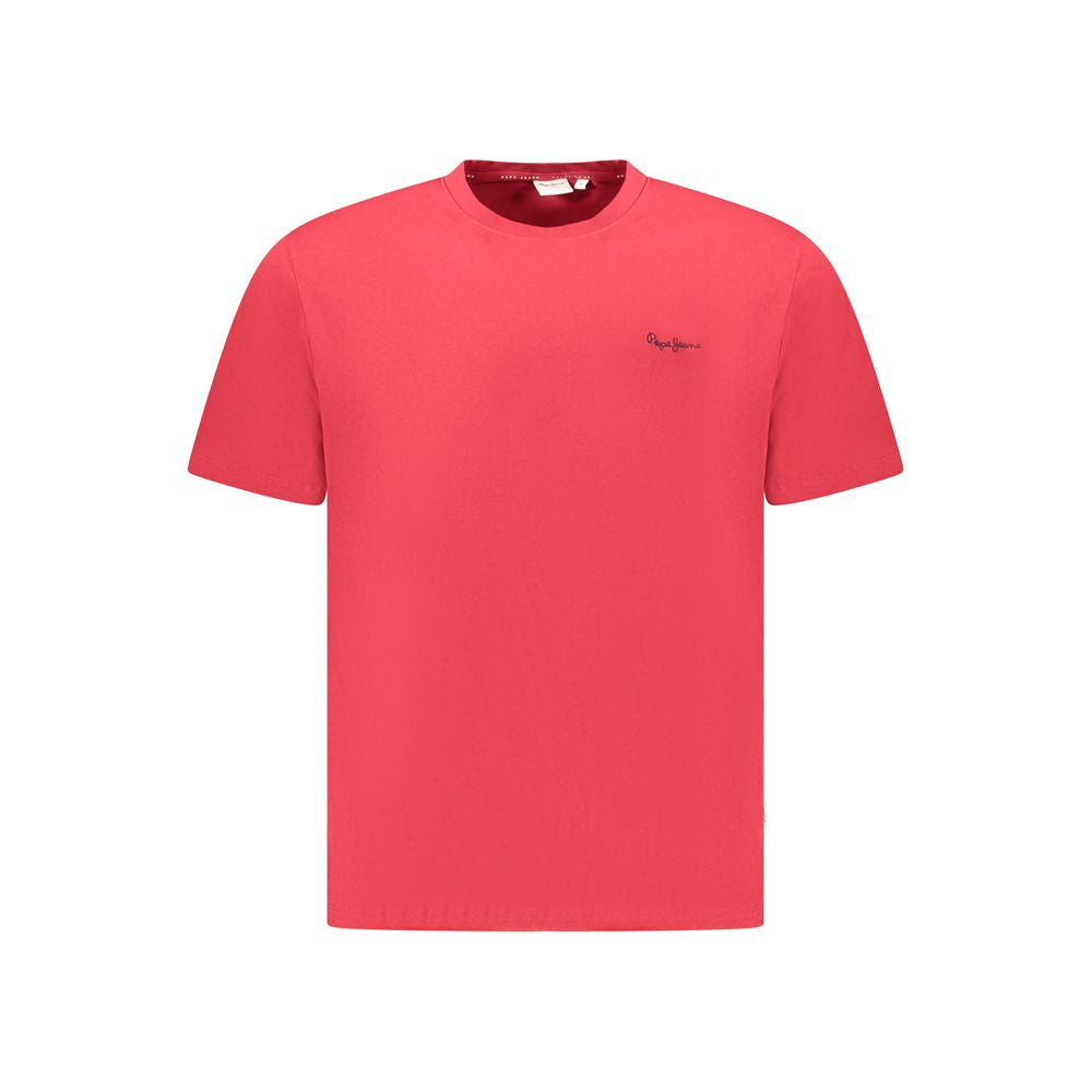 T-Shirt by Pepe Jeans for men in cotton red features an on trend silhouette, perfectly showcasing a on trend and crew neckline for an elevated aesthetic.