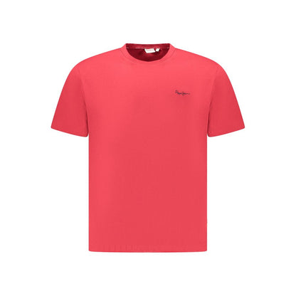T-Shirt by Pepe Jeans for men in cotton red features an on trend silhouette, perfectly showcasing a on trend and crew neckline for an elevated aesthetic.