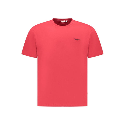 T-Shirt by Pepe Jeans for men in cotton red features an on trend silhouette, perfectly showcasing a on trend and crew neckline for an elevated aesthetic.