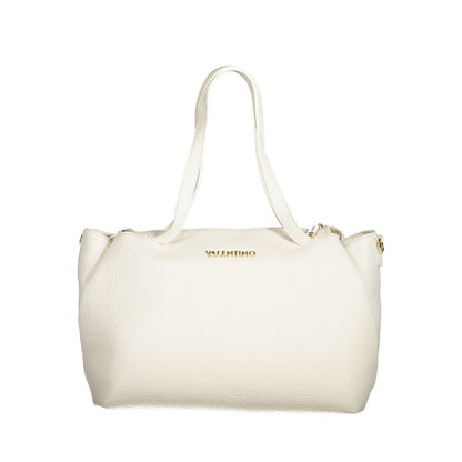 This Handbag by Mario Valentino for women in polyethylene and white & signature presents a sculptural silhouette featuring a secure zipper, ample internal-pockets, and versatile adjustable-strap, detachable-strap & handle for a sculptural finish.