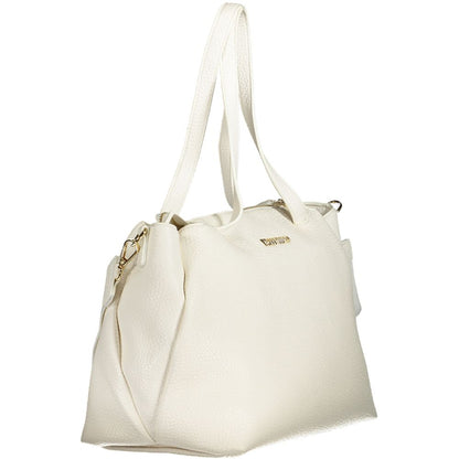 Handbag by Mario Valentino for women in polyethylene white & signature presents a ornamental silhouette, showcasing a secure zipper, ample internal-pockets, and versatile adjustable-strap, detachable-strap & handle for a ornamental finish.