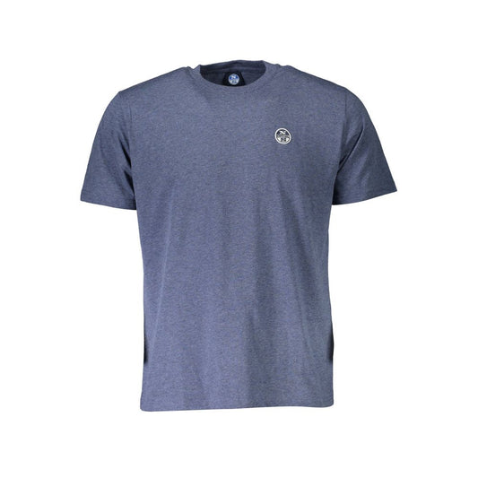 T-Shirt by North Sails for men in cotton polyester blue showcases a chic silhouette, artfully detailed with a chic crew neckline and short-sleeve for a chic finish.