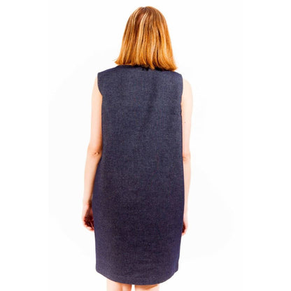 Love Moschino Blue Cotton Sleeveless Short Dress