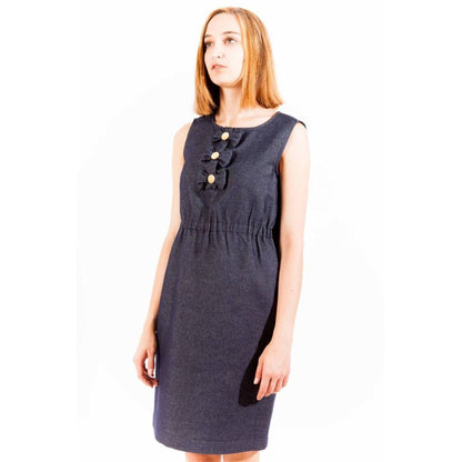 Love Moschino Blue Cotton Sleeveless Short Dress