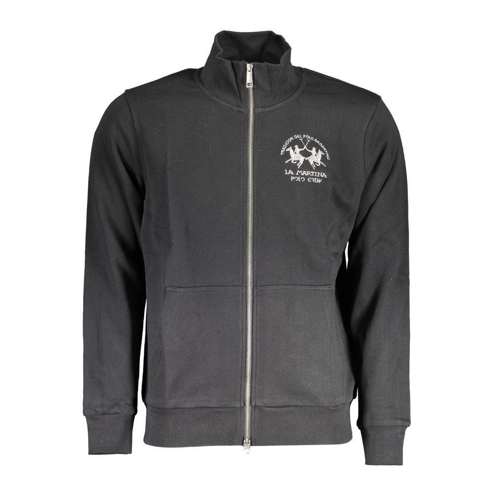 This Sweatshirt Sweater by La Martina for men in cotton polyester black presents a understated silhouette, featuring a sophisticated and long-sleeve for a understated finish.