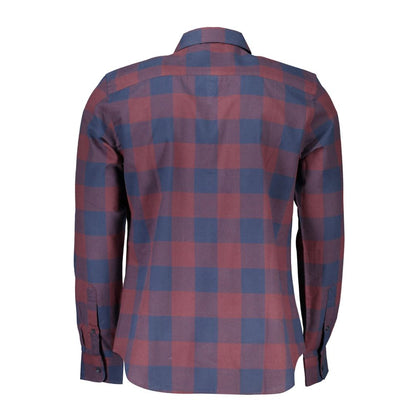 Shirt by North Sails for men in cotton red & checked features an architectural silhouette with a refined and elegant for a architectural look.