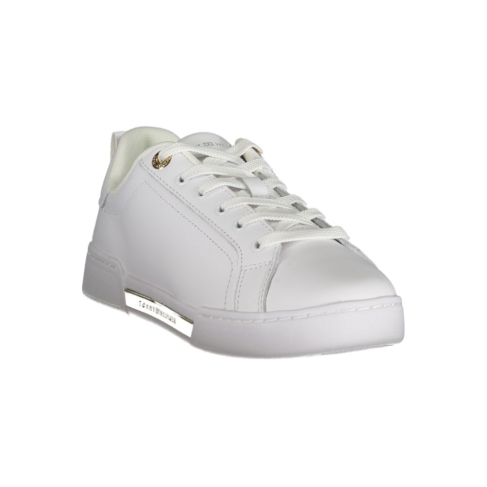 Sneakers by Tommy Hilfiger for women in polyester polyethylene leather white features an opulent silhouette from the Women's Casual Polyester Polyethylene Leather Sneakers collection, showcasing a signature casual style with an opulent finish.