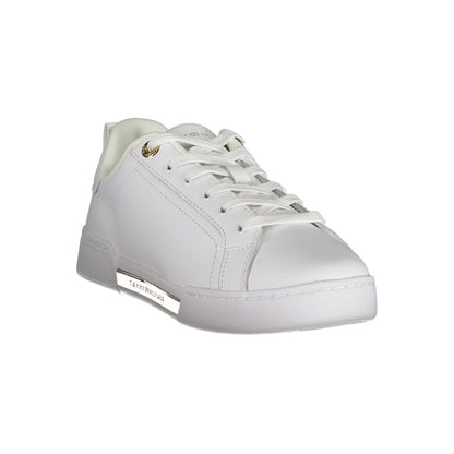 Sneakers by Tommy Hilfiger for women in polyester polyethylene leather white features an opulent silhouette from the Women's Casual Polyester Polyethylene Leather Sneakers collection, showcasing a signature casual style with an opulent finish.