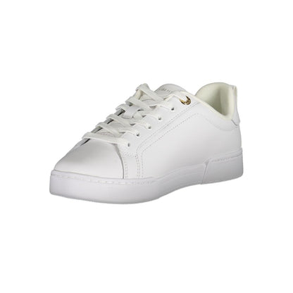 Sneakers by Tommy Hilfiger for women in polyester polyethylene leather white features a sumptuous design, perfectly showcasing the sumptuous casual style of this Women's Casual Polyester Polyethylene Leather Sneakers.