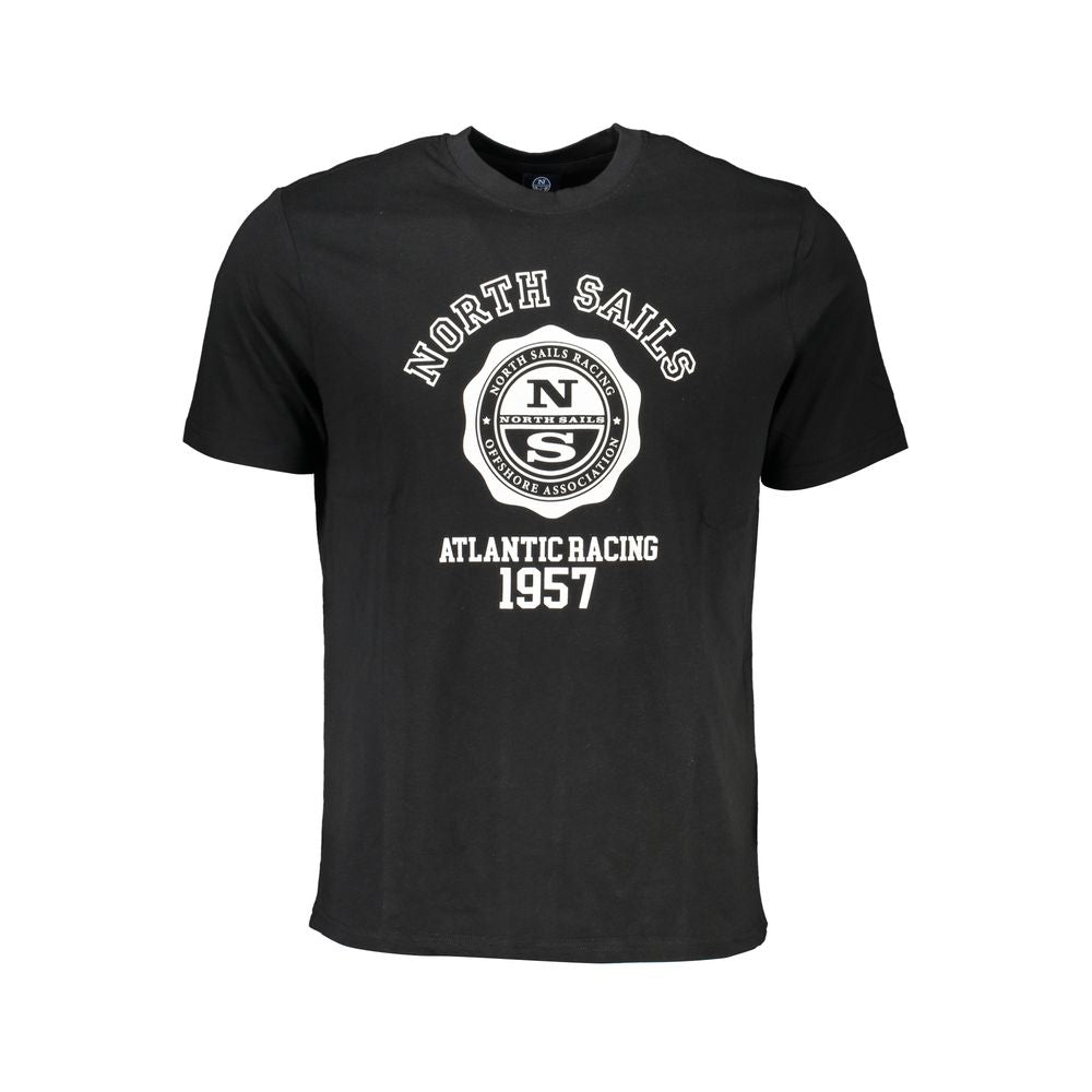 T-Shirt by North Sails for men in cotton black & print showcases a unassuming silhouette, artfully detailed with a refined crew neckline and unassuming for a sophisticated, contemporary look.