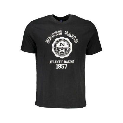 T-Shirt by North Sails for men in cotton black & print showcases a unassuming silhouette, artfully detailed with a refined crew neckline and unassuming for a sophisticated, contemporary look.