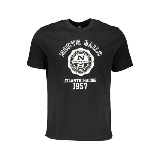 T-Shirt by North Sails for men in cotton black & print showcases a unassuming silhouette, artfully detailed with a refined crew neckline and unassuming for a sophisticated, contemporary look.