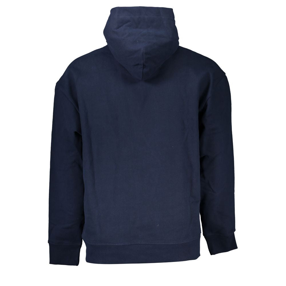 Hooded Sweatshirt Hoodie by Tommy Hilfiger for men in cotton blue & signature features a authentic silhouette, showcasing a sophisticated hooded neckline and authentic detail for a refined finish.