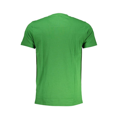 T-Shirt by Cavalli Class for men in cotton beige, green & print showcases a fashionable silhouette, elegantly detailed with a fashionable and for a sophisticated, high-fashion look.