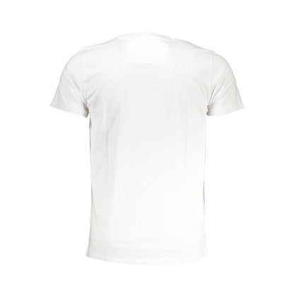 T-Shirt by Cavalli Class for men in cotton white & print showcases a unassuming silhouette, artfully detailed with a refined and unassuming for a sophisticated, contemporary look.