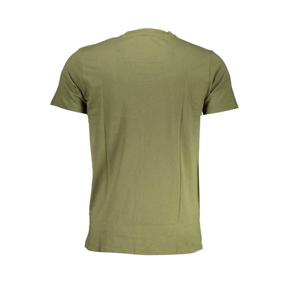 T-Shirt by Cavalli Class for men in cotton green & print showcases a chic silhouette, artfully detailed with a chic and for a chic finish.