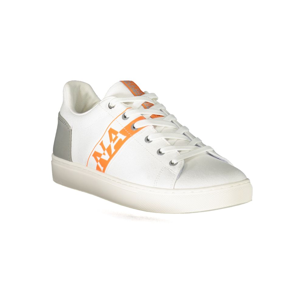 Athletic Sneakers by Napapijri for men in polyester & polyurethane black & white features an architectural silhouette from the Men's Athletic Polyester & Polyurethane Sneakers collection, showcasing a architectural athletic style for a architectural look.
