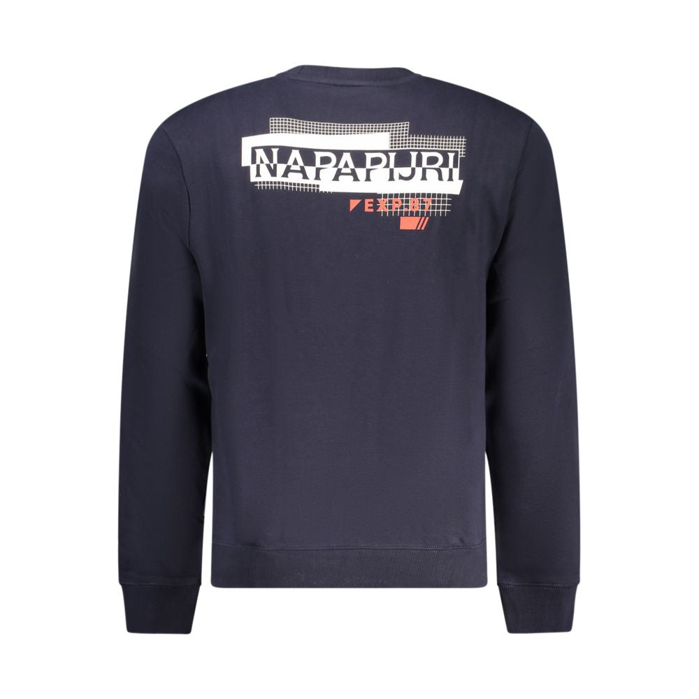 Sweatshirt by Napapijri for men in cotton blue & print presents a smart casual silhouette, featuring a smart casual crew neckline and for a sophisticated look.
