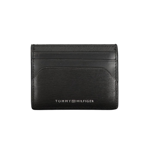 Cardholder Wallet by Tommy Hilfiger for men in leather black & print presents a streamlined silhouette, showcasing the sophisticated design of the Leather Cardholder Wallet collection with functional card-organization.