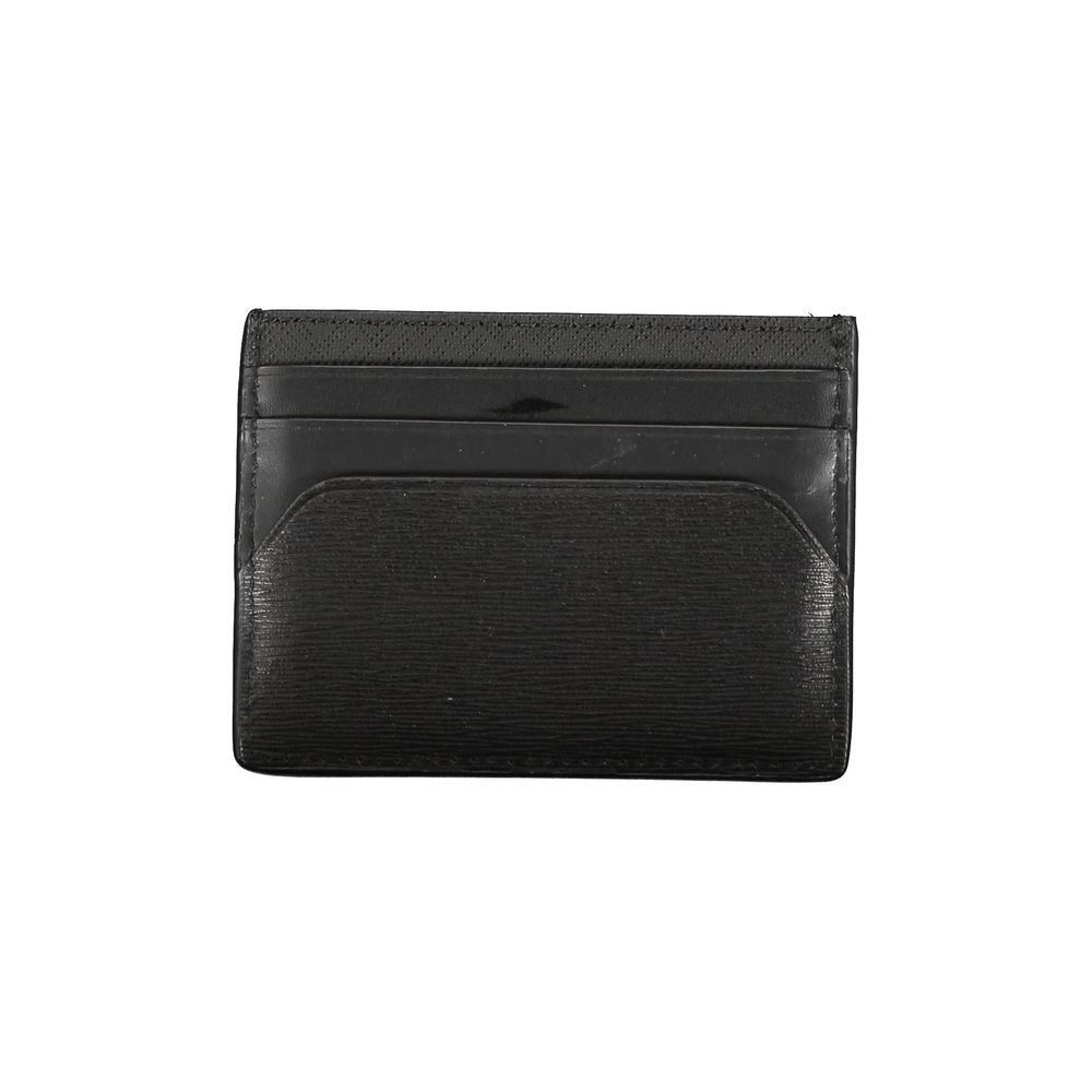 Cardholder Wallet by Tommy Hilfiger for men in leather black & print showcases a refined silhouette, artfully detailed with the signature style of the Leather Cardholder Wallet and functional card-organization.