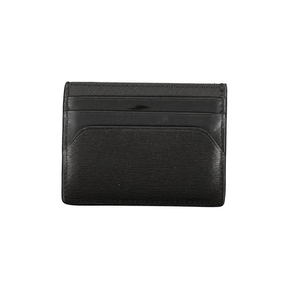 Cardholder Wallet by Tommy Hilfiger for men in leather black & print showcases a refined silhouette, artfully detailed with the signature style of the Leather Cardholder Wallet and functional card-organization.