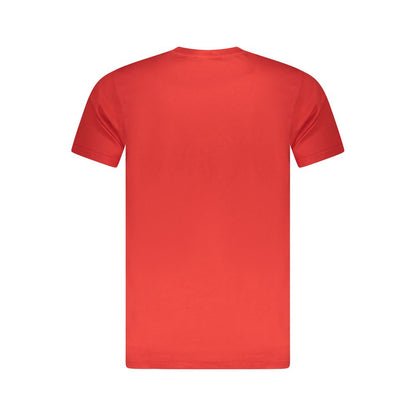 T-Shirt by Cavalli Class for men in cotton red & print showcases a dramatic silhouette, elegantly detailed with a dramatic and for a truly dramatic finish.