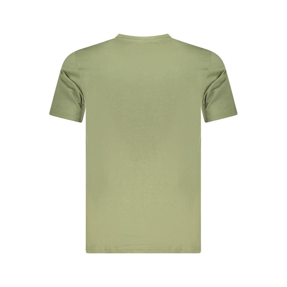 T-Shirt by Cavalli Class for men in cotton green & print showcases a unassuming silhouette, artfully detailed with a refined and unassuming for a sophisticated, contemporary look.