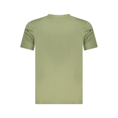T-Shirt by Cavalli Class for men in cotton green & print showcases a unassuming silhouette, artfully detailed with a refined and unassuming for a sophisticated, contemporary look.