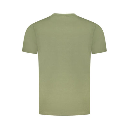 T-Shirt by Cavalli Class for men in cotton green & print showcases a unassuming silhouette, artfully detailed with a refined crew neckline and unassuming for a sophisticated, contemporary look.
