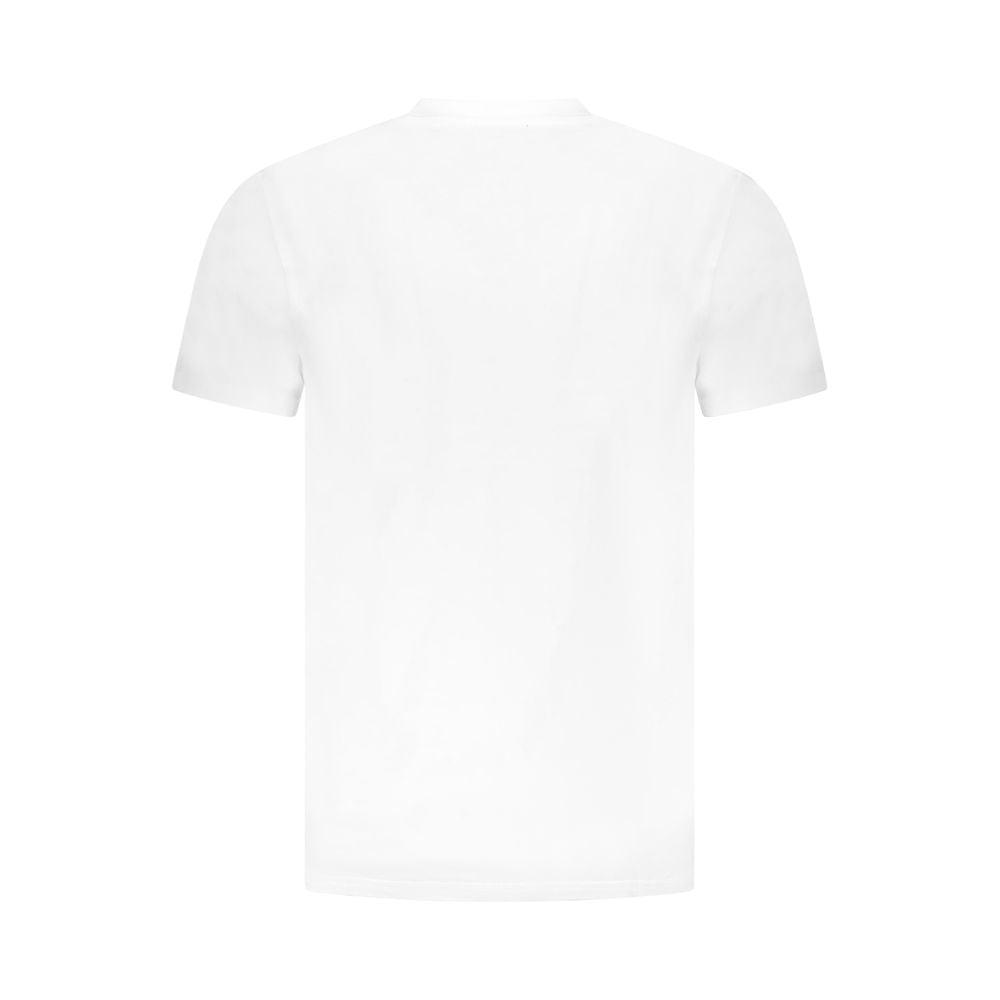 T-Shirt by Cavalli Class for men in cotton canvas white & print features an edgy silhouette, meticulously detailed with a sophisticated and for a truly edgy finish.