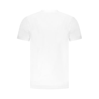 T-Shirt by Cavalli Class for men in cotton canvas white & print features an edgy silhouette, meticulously detailed with a sophisticated and for a truly edgy finish.
