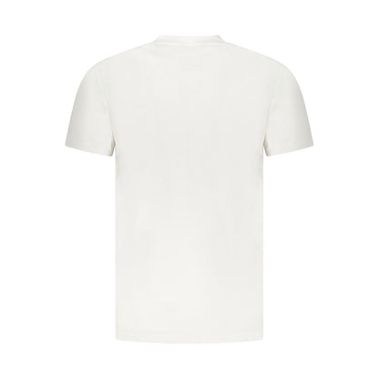T-Shirt by Cavalli Class for men in cotton white & print showcases a unassuming silhouette, artfully detailed with a refined and unassuming for a sophisticated, contemporary look.